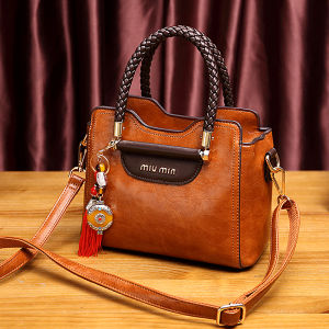 Hong Kong Genuine Leather Womens Bag 2024 New Fashion Versatile Large Kelly Bag Crossbody Single Shoulder Handbag