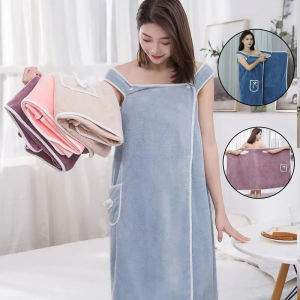 2024 Coral Velvet Bath Skirt Soft Absorbent Thickened with Edging Adult Women Chest Wrapped Wearable Bath Towel
