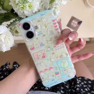 Sanrio | Cute Cartoon Screen Animal Melody IMD Phone Case For iphone 15 16 17 Pro Max 17 16 Shockproof Protective Bumper Hard Back Cover