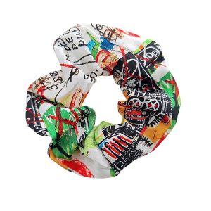 Original Design Artistic Basquiat Hair Ties Womens Handmade Hair Bands Hair Accessories Satin Material No Brand Registered