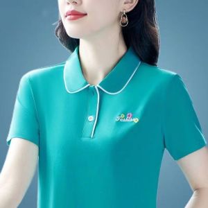 QIAOXIZI | Casual Stylish Polo Shirt for Middle-aged Moms
