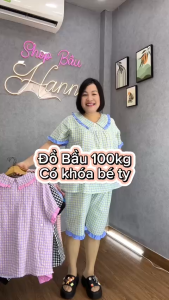 [HANNA] (40kg - 100kg) Đồ Bộ Bầu Và Sau Sinh Dài Có Khóa Bé Ty Thấm Mồ Hôi Form Dễ Mặc Siêu Mát