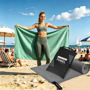 Beach Microfiber Fast-Drying Towel Lightweight Portable Beach Swim Yoga Gym Travel Essentials Super Absorbent Soft Skin-Frien