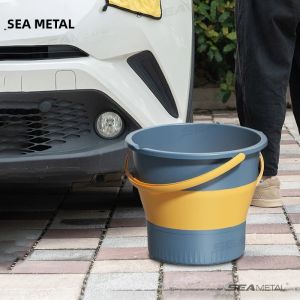 SEAMETAL Xô Nước Có Thể Gập Lại 5L/10L Nhựa Dày Bền Xô Rửa Xe Di Động Cho Câu Cá Ngoài Trời Cắm Trại