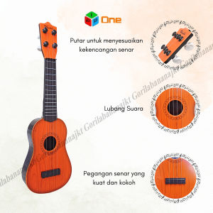 Mainan anak gitar ukulele warna coklat the guitar musik anak