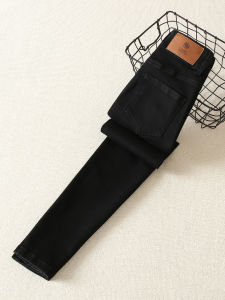 High Waist Denim Jeans Womens Fall 2025 Slim Fit Elastic Pencil Pants La Chapelle Casual Wear Resistant Pure Color