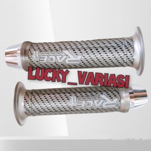 HANDGRIP SEPAKET GRIP CARBON RACE IT GREY PLUS JALU STANG UNTUK SEMUA JENIS MOTOR