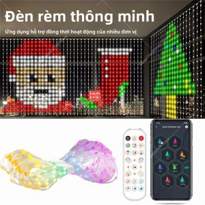 Đèn Rèm LED Thông Minh 400-800 Đèn LED RGB Với Điều Khiển Ứng Dụng Âm Nhạc Điều Khiển Từ Xa Cho Bữa Tiệc Đám Cưới Ngày Lễ Tình Nhân Sinh Nhật