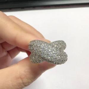 Huitan Statement Cross Design Ring for Women Full Shining Cubic Zirconia Hiphop Accessories Trendy Party Daily Sparkling Jewelry