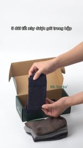 Hộp 5 đôi Tất nam công sở cổ cao Mr.Socks họa tiết chấm bi chất liệu cotton cao cấp hút ẩm thoáng khí - TAY01-CB5