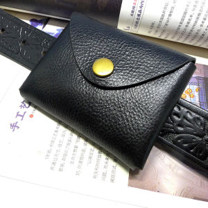 Mini Belt Pouch Genuine Cowhide Leather Mens Waist Bag Invisible Horizontal Style Leather Wallet for Travel And Daily Use