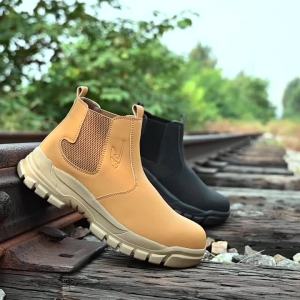 Waterproof Mens Safety Work Boots Steel Toe Shoes Anti Impact And Anti-Puncture Outdoor Adventure Hiking Tactical Boots
