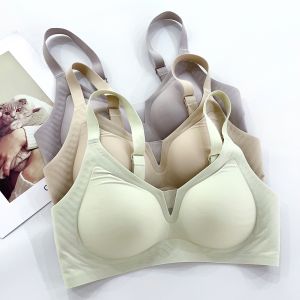 New Arrival 906 Jelly Stick Soft Support Intimates Female Thin Section Traceless Push up Breast Holding Wireless Sleep Bra