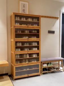 Home Entryway Ultra-Thin Shoe Cabinet High Model Vertical Entry Cabinet Integrated Cabinet Extremely Narrow Cabinet Light Luxury High-End Entry Door