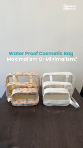 Hitchie Solid Color Waterproof Cosmetic Makeup Bag Toiletries Organizer Pouch Transparent Beg Kosmetik Mekap Mekup Besar