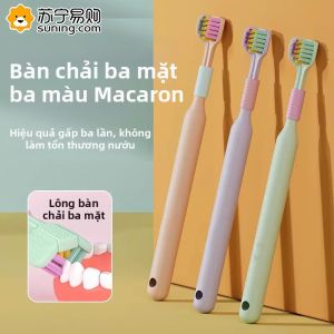 Chổi Đánh Răng 3 Mặt Mềm Cọ Chải Sạch Toàn Bộ Miệng Không Để Sót Lưỡi Bằng Nylon Cọ Chải Răng Cho Người Lớn