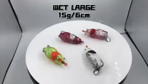 TEASER 14G Golden Cicada Waking Bait Topwater Double Hook Lure Bionic Fishing Lure
