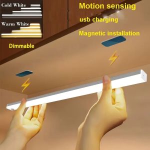 USB Charging Induction Light Wireless Warm White Night Light Suitable for Kitchen Wardrobe Corridor Staircase Room