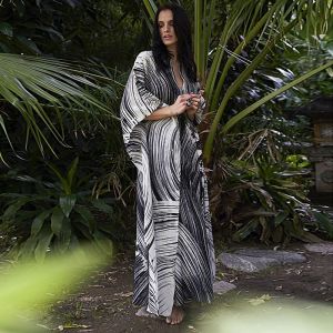 HerStore Zebra Print Maxi Dress With Belt Womens Stripe Dress Long Trendy Simple Style Swimsuits Beach Dress