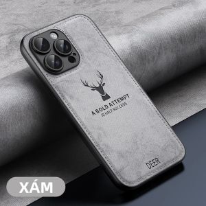 Ốp Điện Thoại Hình Đầu Hươu Hoạt Hình Cho iPhone Chống Sốc Chống Trầy Xước Chống Bụi Nhẹ Chống Trượt Thiết Kế Vải Bố Dành Cho 17/16/15/14/13/11 Pro Max Plus 12 Mini 17Pro 16E 16Pro I17