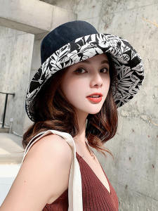 Womens Large Brim Sun Hat Casual Vacation UV Protection Foldable Floral Cotton Linen Cap Spring Summer Outdoors Hat