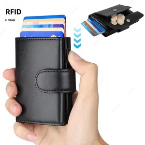 Ví Gấp Ba Chống RFID Dành Cho Nam Giới Có Ngăn Đựng Thẻ Đựng Tiền Xu Ví Thông Minh Ví Đựng Tiền Bằng Da Tổng Hợp Sợi Nhỏ Túi Đựng Tiền Kinh Doanh