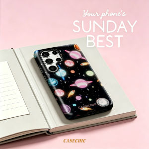 Potdemiel | Pastel Space Bear For Samsung Galaxy S26 S25 S24 A56 A36 Dual Layer Luxury Fashion Full Lens Protective phone Cover CaseChic