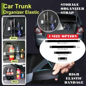 Car Organizer Storage Trunk Strap Band Bonnet Boot Stackable Container Storage Pocket Hook Holder Strip Front Back Seat Magic Tape Collapsible Stowing Band Organization Multi Compartments Car Organizer Accessories
