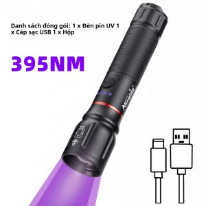 Alonefire | Đèn Pin LED UV Alonefire Zoom 395nm/365nm Sạc USB Công Suất Cao Dùng Để Phát Hiện Vết Nước Tiểu Thú Cưng Đèn Soi Bọ Cạp