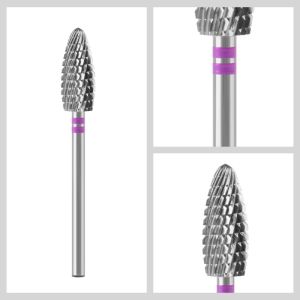 1Pcs 2.35mm High-Speed Flame Tungsten Steel Carbide Nail Drill Bit Professional Milling Cutter for Manicure Pedicure Nails Tools