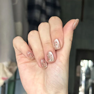 Tay Chân Ngắn Nhiều Màu Sắc Bằng Hạt Thủy Tinh Mắt Mèo Thủ Công Mùa Hè Dopaamine Wearing Nail Art Đồ Dùng Làm Đẹp Móng Tay Có Thể Tháo Rời