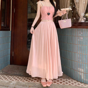 La Chapelle | Purple Light Shimmer Pleated Skirt
