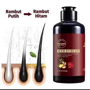 100 % ORIGINAL Shampo Penghilang Uban Permanen Penghitam Black Herbal Natural Polygonum 300 ml
