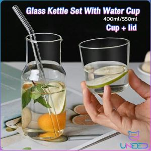 Japanese Large-Capacity Glass Water Cup Set: 550ml/400ml