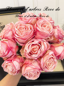 European Medieval Style Dry Flower Fake Rose Bouquet Living Room Desktop Decoration Handheld Flower Arrangement Home Decor