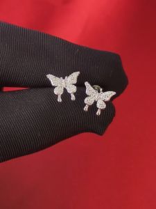 Diamcity (Free Gra Certificate) Moissanite Anting Pejantan Busur Baru Perhiasan Wanita