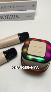 EGOLDEN Speaker Bluetooth Portable Karaoke with Wireless Microphone - Y1 - Cream