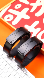 MENSPE Fashion Men’s Belt Business Leisure Belt Stylish Automatic Buckle Belt PU Waistband Youth Sports Pant Belt Stylish Simple Nice Waistband Durable Belt