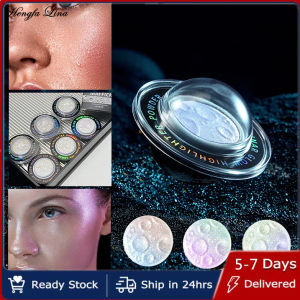 Hengfa Lina ดาวเคราะห์ผงแป้งไฮไลท์คอนทัวร์ใบหน้าผงกลิตเตอร์อายแชโดว์สูงใสสว่างสดใสไฮไลท์เครื่องสำอางใหม่มาแรง