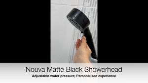 NOUVA 6024-H Matte Black Bathroom Showerhead | Durable Brass Chrome | Multi Spray Modes | Adjustable Pressure | Water Saving