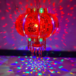 cny decoration 2023 red lantern AUTO Spin Colorful led lanterns chinese new year decoration 2023 新年装饰品灯笼 led lantern light for home doorway 220V