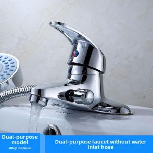 Dual Control Washbasin Faucet with Shower Head and Cold Hot Water Function