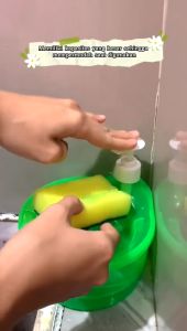 Otomatis Dispenser Tempat Sabun Cair Cuci Piring FREE SPONS DISPENSER SABUN CAIR DISPENSER Bentuk Bulat Soap Pump Dispenser Wadah Sabun Viral Mini Soap Pump - SHENAR BISA COD