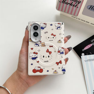 Sanrio | INS Kawaii Sanrio Hello Kitty Magnetic Phone Case For Samsung Galaxy Z Fold 8 Ultra 7 6 5 for Magsafe Hinge Protector Slim Cover
