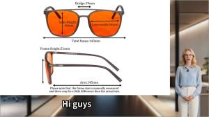 Shinu | SHINU Men’s Glasses Blue Light Blocking Computer Glasses Orange Clear Lenses Computer Glasses Anti Blue Light for Men 0 Diopter