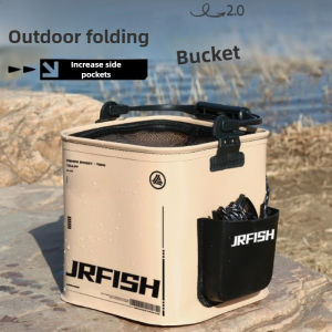 1-2PCS 8/13L Multi-Purpose Collapsible Fishing Bucke Water Pail  Durable Portable Handheld Bucket With Lid for Outdoor Camping