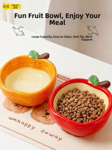 SHENJINGMAO | Angled Ceramic Cat Bowl