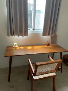 Simple Modern Wall-Near Long Strip Computer Desk Narrow Display Workbench Minimalist Office Desk Wood Material No Brand