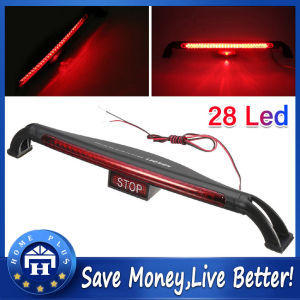 【Local delivery】 1Pc Red 28 LED Additional Brake Lights Car Third Brake Lamp Waterproof Shell Tail Stop Lamp 2W 12V Panel-Stop-Light