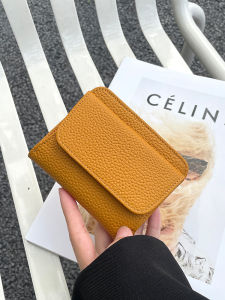 Ultra-Thin Leather Short Two-Layer Wallet Womens Easiest for Match 2023 New Arrival Pure Cowhide Coin Purse Two-in-One Small Wallet